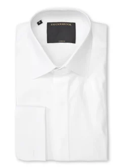 Favourbrook White Poplin Cotton Gatsby Shirt- Groomswear | Wedding Attire