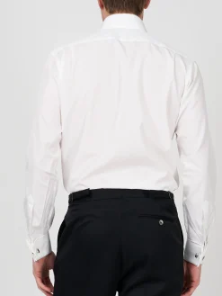 Favourbrook White Poplin Cotton Large Frill Shirt- Shirts