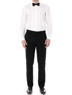 Favourbrook White Poplin Pleated Pintuck Dress Shirt- Wedding Attire | Shirts