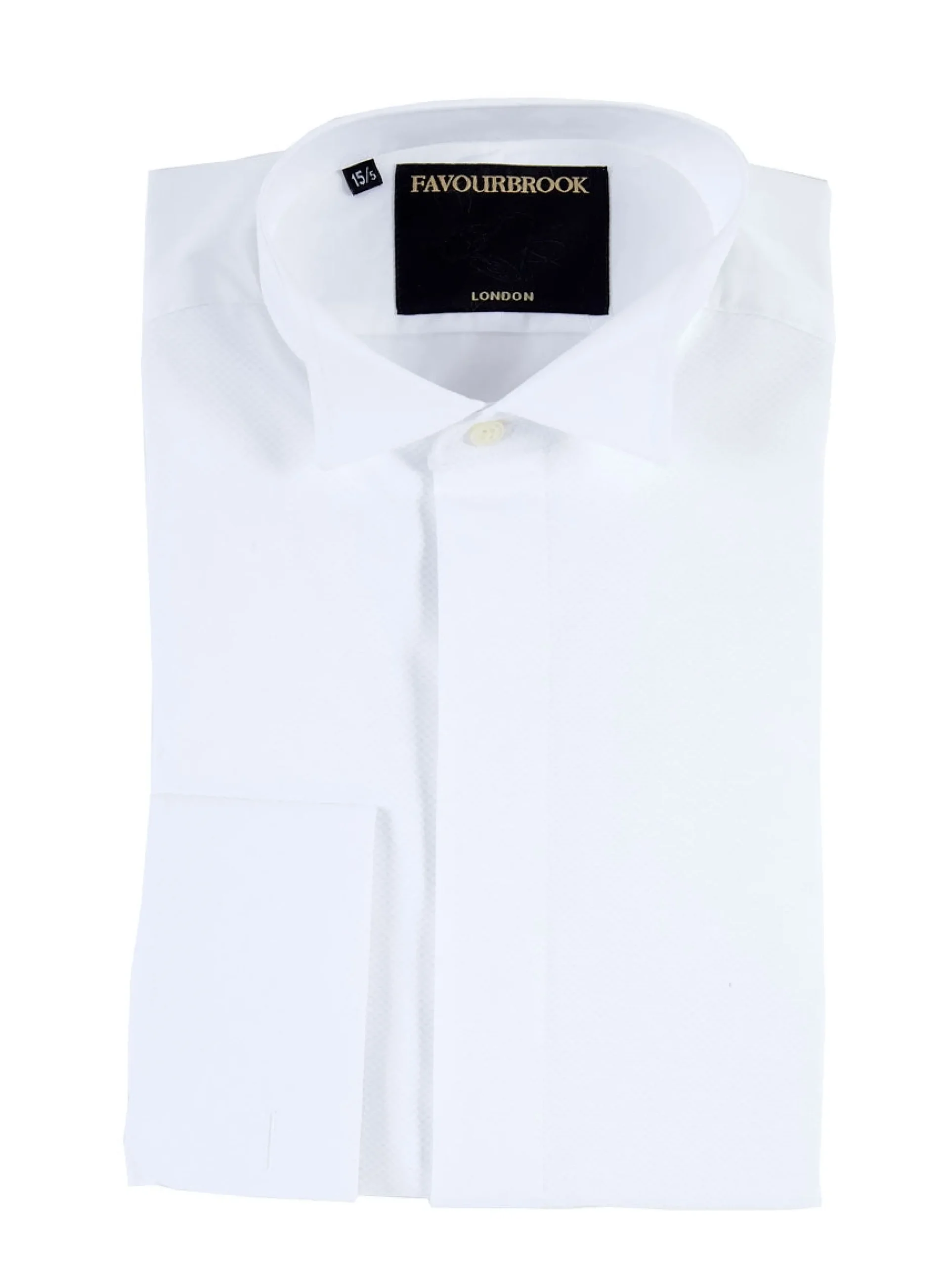 Favourbrook White Poplin/Marcella Cotton Wing Collar Dress Shirt- Shirts