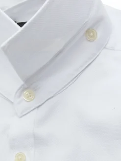 Favourbrook White Sloane Cotton Bib Grandad Shirt- Shirts