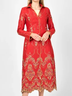 Favourbrook Whitehall Coat Red Burlington Crease Resist Linen-Women Mother Of The Bride | Jackets & Coats