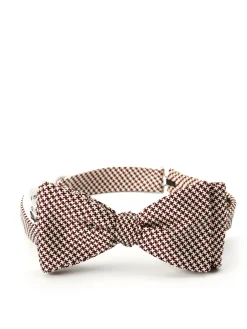 Favourbrook Wine Briand Check Silk Bow Tie- Bow Ties