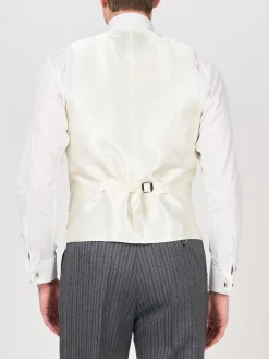 Favourbrook Yellow Gabardine Wool Double Breasted 8 Button Shawl Lapel Piped Waistcoat- Wedding Attire | Waistcoats