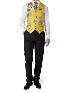 Favourbrook Yellow Petersham Single Breasted 6 Button Waistcoat- Waistcoats | Wedding Waistcoats